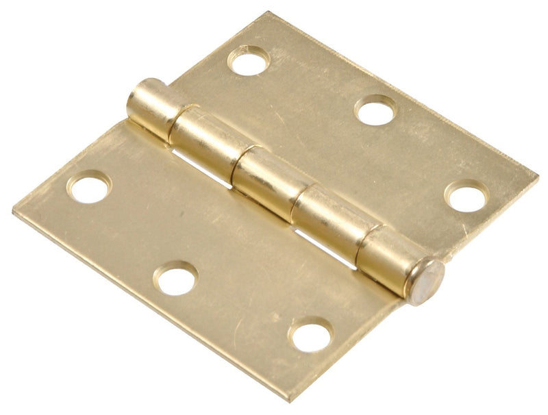 Hillman Hardware Essentials 851959 Residential Square Corner Door Hinges with Removable Pin Satin Brass 3" - 2 Pack - NewNest Australia
