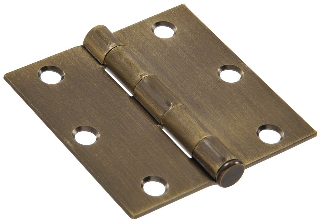 Hillman Hardware Essentials 851797 Residential Square Corner Door Hinges with Removable Pin Antique Brass 3-1/2" - NewNest Australia