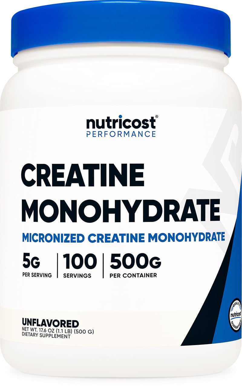 Nutricost Creatine Monohydrate Micronized Powder 500G, 5000mg Per Serv - Pure Micronized Creatine Monohydrate 1.1 Pound (Pack of 1) - NewNest Australia