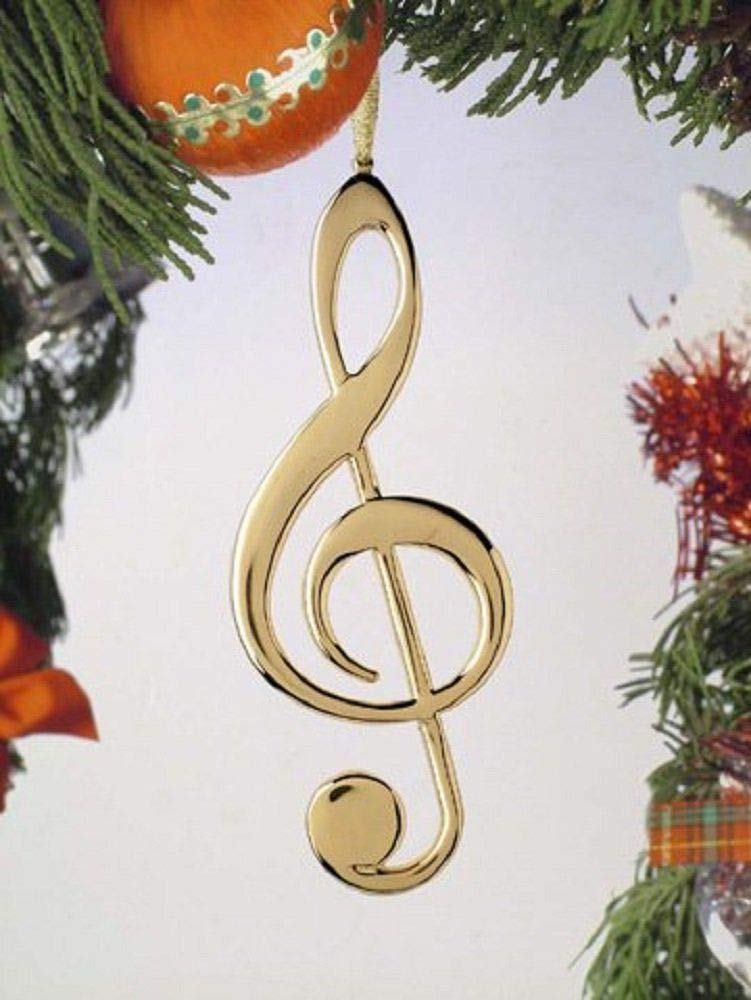 NewNest Australia - 5" Gold Treble Clef Ornament 