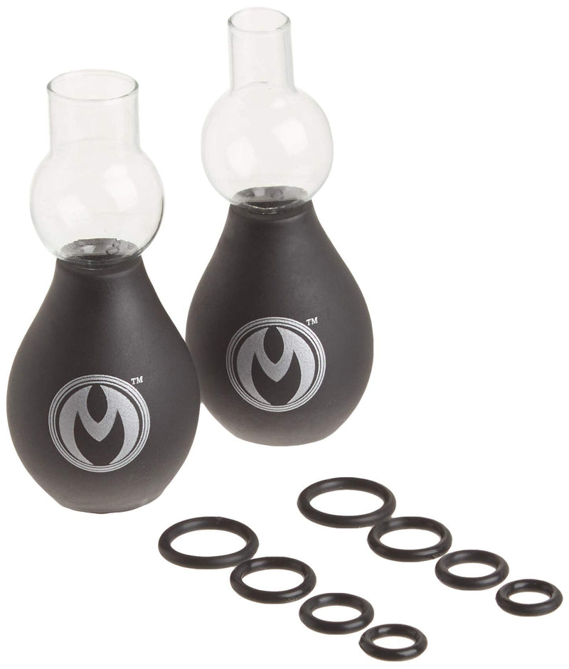 Master Series Nipple Amplifier Enlargement Bulbs with O-Rings | Engorge Your or Your Partner's Nipples, Increasing Sensitivity and Size | 2 Glass Bulb Pumps and 8 Rubber O-Rings Included - NewNest Australia