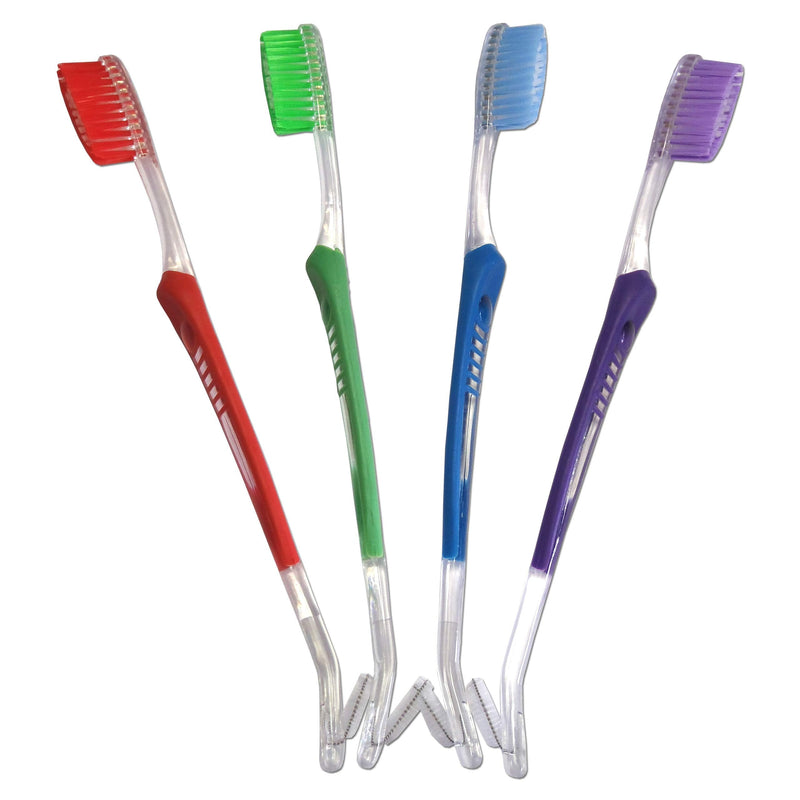 Orthodontic Toothbrush (Set of 4) V-Trim Double-Ended Brush with Interproximal Head for Cleaning Ortho Braces - NewNest Australia
