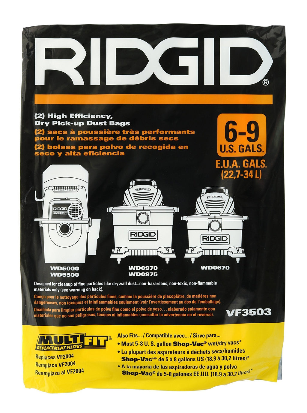 Ridgid VF3503 Bags for 6-9 Gallon Ridgid Vacuums - NewNest Australia