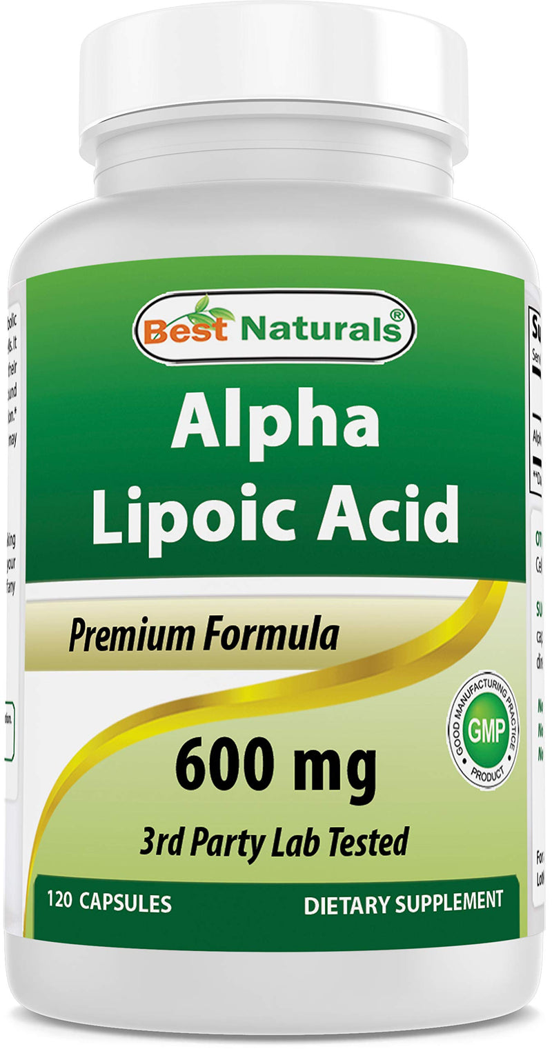 Best Naturals Alpha Liopic Acid 600 mg 120 Count - ALA Alpha Lipoic Acid Powerful Antioxidant 120 Count (Pack of 1) - NewNest Australia