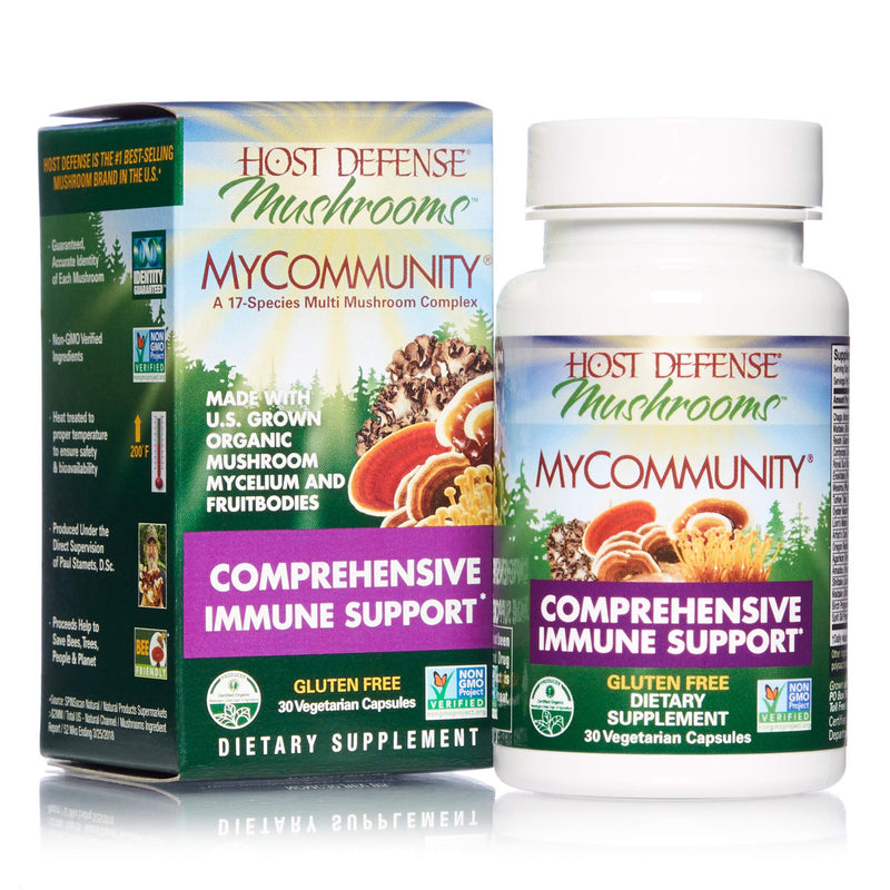 Host Defense, MyCommunity Capsules, Advanced Immune Support, Mushroom Supplement with Lion’s Mane and Reishi, 30 30 Count (Pack of 1) Standard Packaging - NewNest Australia