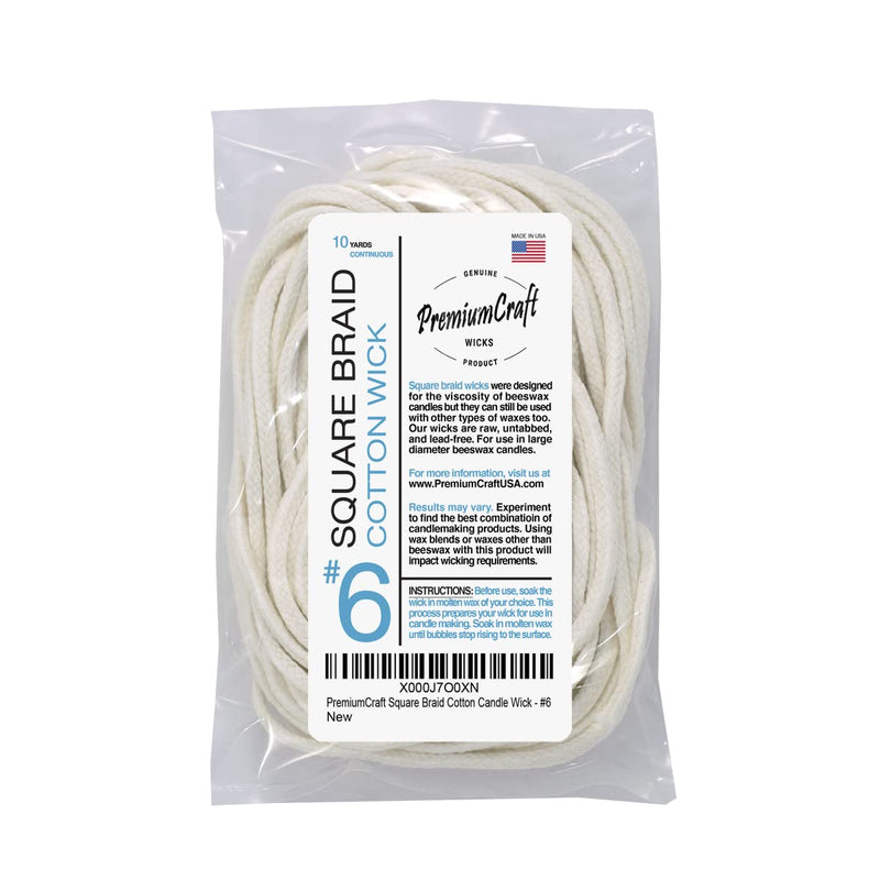 PremiumCraft Square Braid Cotton Candle Wick - #6 - NewNest Australia