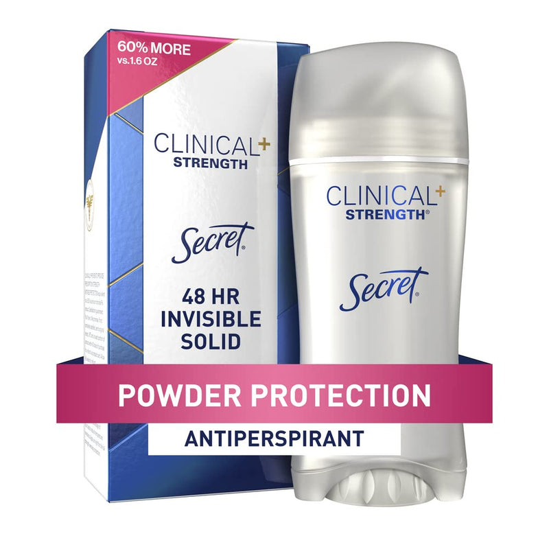 Secret Antiperspirant Clinical Strength Deodorant for Women, Invisible Solid, Powder Protection, 2.6 oz Powder Protection Invisible Solid - NewNest Australia