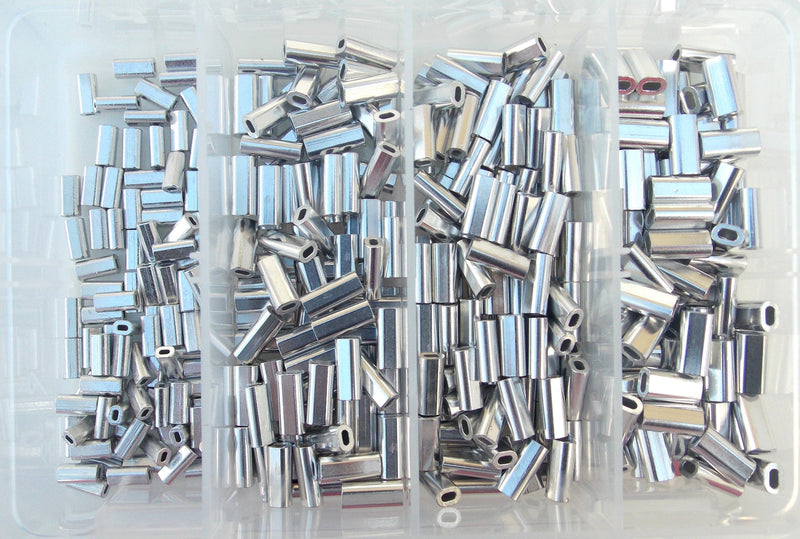 Mini Aluminum Oval Crimp Kit 100pcs Each .8,1.0,1.1,&1.3mm 50lb-150lb - NewNest Australia