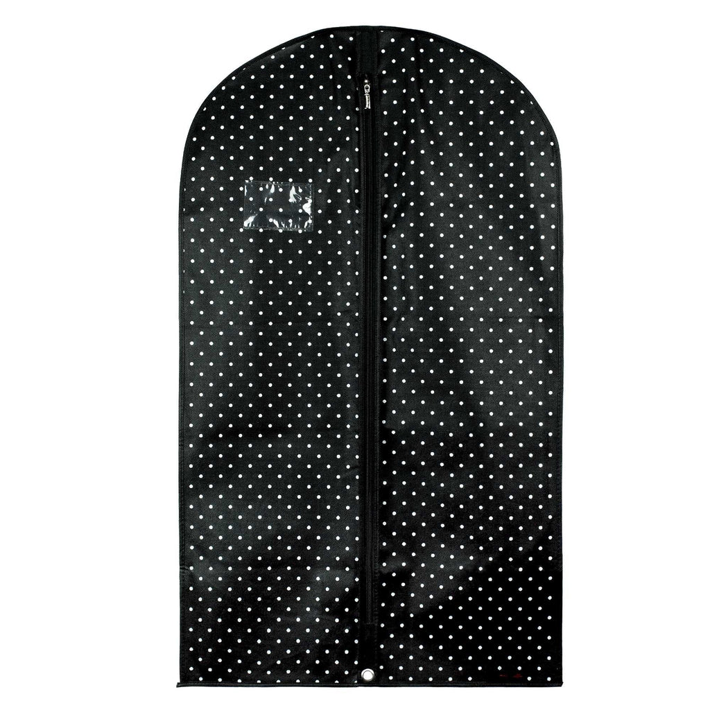 NewNest Australia - HANGERWORLD Black Polka Dot 40inch Breathable Suit Coat Garment Clothes Carry Cover Protector Bags 