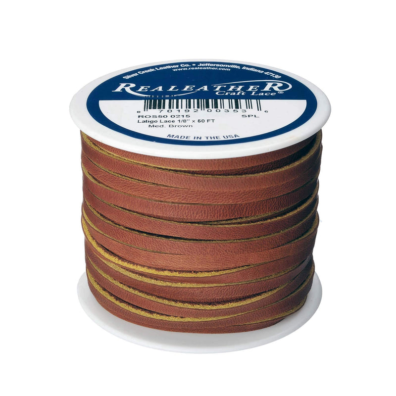 Realeather Latigo Lace Spool, 1/8"x50', Medium Brown - NewNest Australia