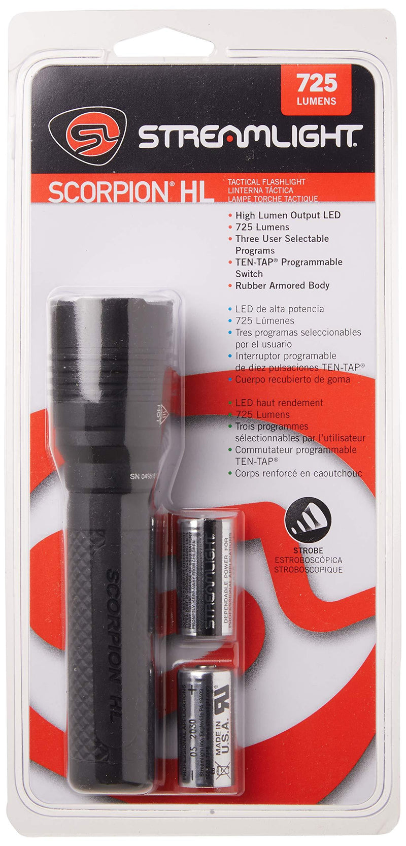 Streamlight 85400 Scorpion High Lumen Tactical Handheld Lithium Power Flashlight - 725 Lumens, Black - NewNest Australia