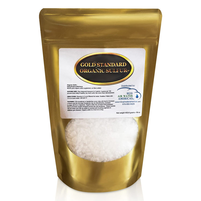 Gold Standard Organic Sulfur Crystals 1lb - 99.9% Pure MSM Crystals - Largest Granular Flakes Available - 3rd Party Tested 1 Pound (Pack of 1) - NewNest Australia
