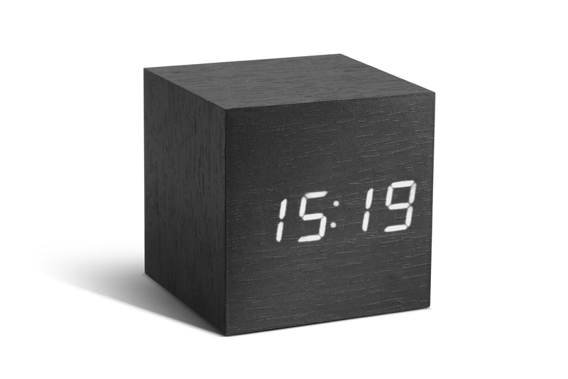 NewNest Australia - Gingko Cube Click Clock Black/White LED 