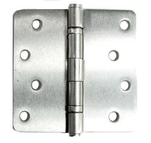 Hinge Outlet Exterior Door Hinges Satin Nickel 4 Inch with 1/4 Inch Radius, 2 Pack - NewNest Australia