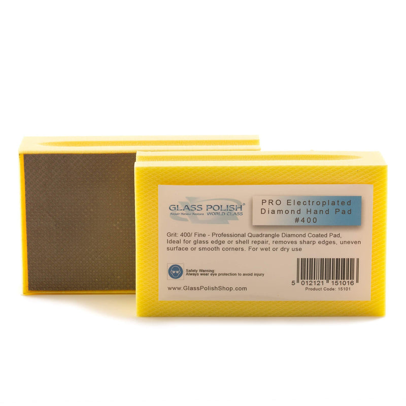 Glass Polish 15101 | Diamond Hand Pad, Hand-Held Sanding Block for Grinding, polishing, Sharp Edges | Grit 400 - NewNest Australia