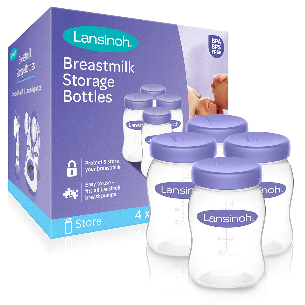 Lansinoh Breastmilk Storage Breast Pump Bottles, 4 Count - NewNest Australia