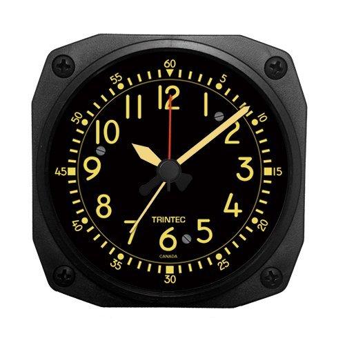 NewNest Australia - Trintec Aviation Desk Top Travel Alarm Clock Aircraft Vintage Cockpit Style Face 12 Hour Display 