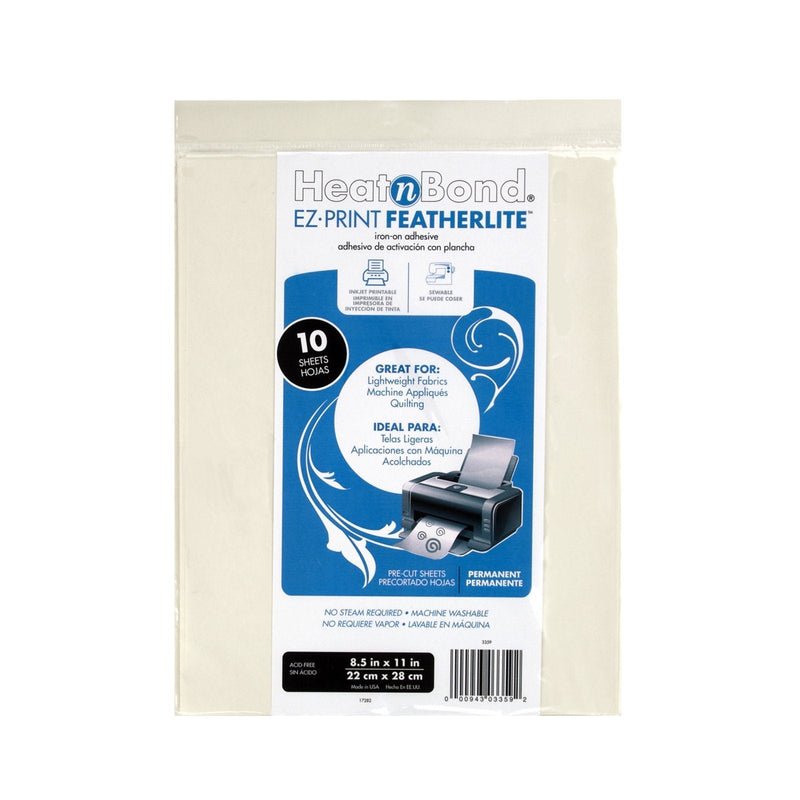 Heat'N Bond Ez-Print Featherlite Iron-On Adhesive-8.5x11 10/Pkg - NewNest Australia