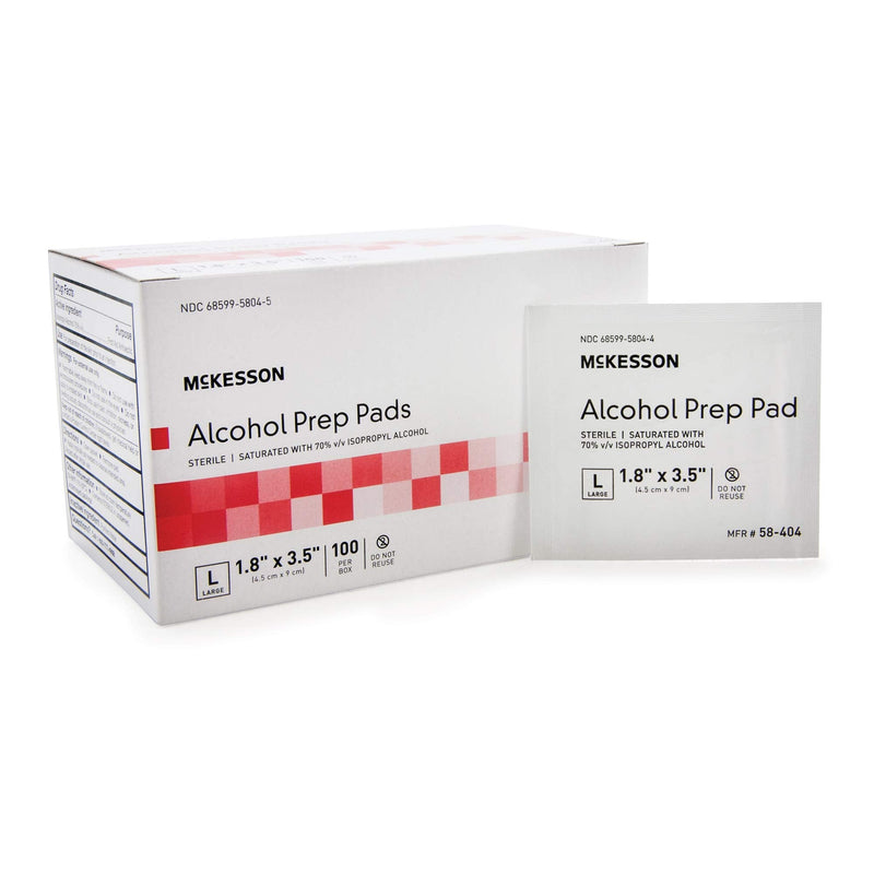 225940BX - Alcohol Prep Pad McKesson 70% Strength Isopropyl Alcohol Individual Packet Large Sterile 1 Pack - NewNest Australia
