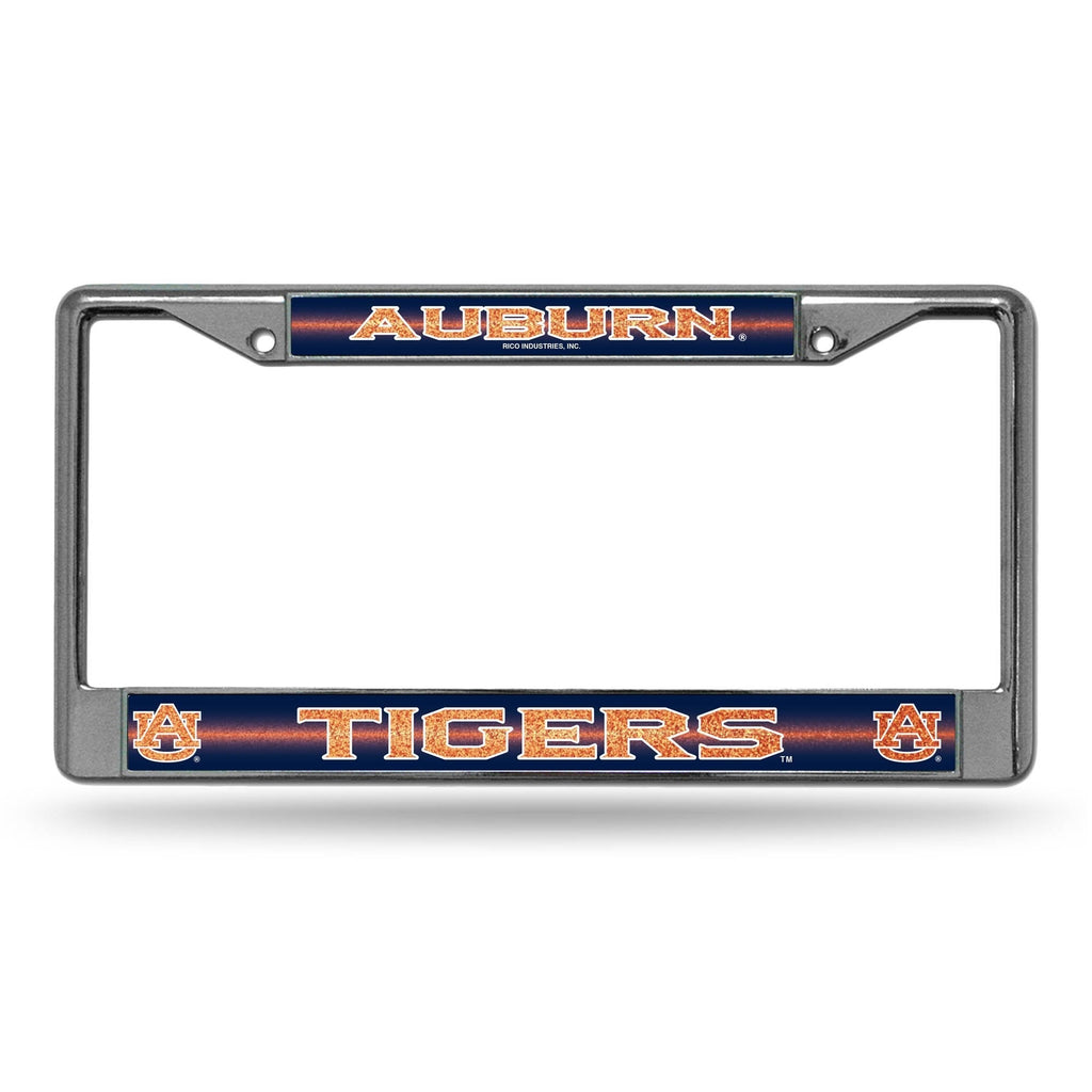 Rico Industries NCAA Unisex-Adult Bling Chrome License Plate Frame Auburn Tigers One Size Team Color - NewNest Australia