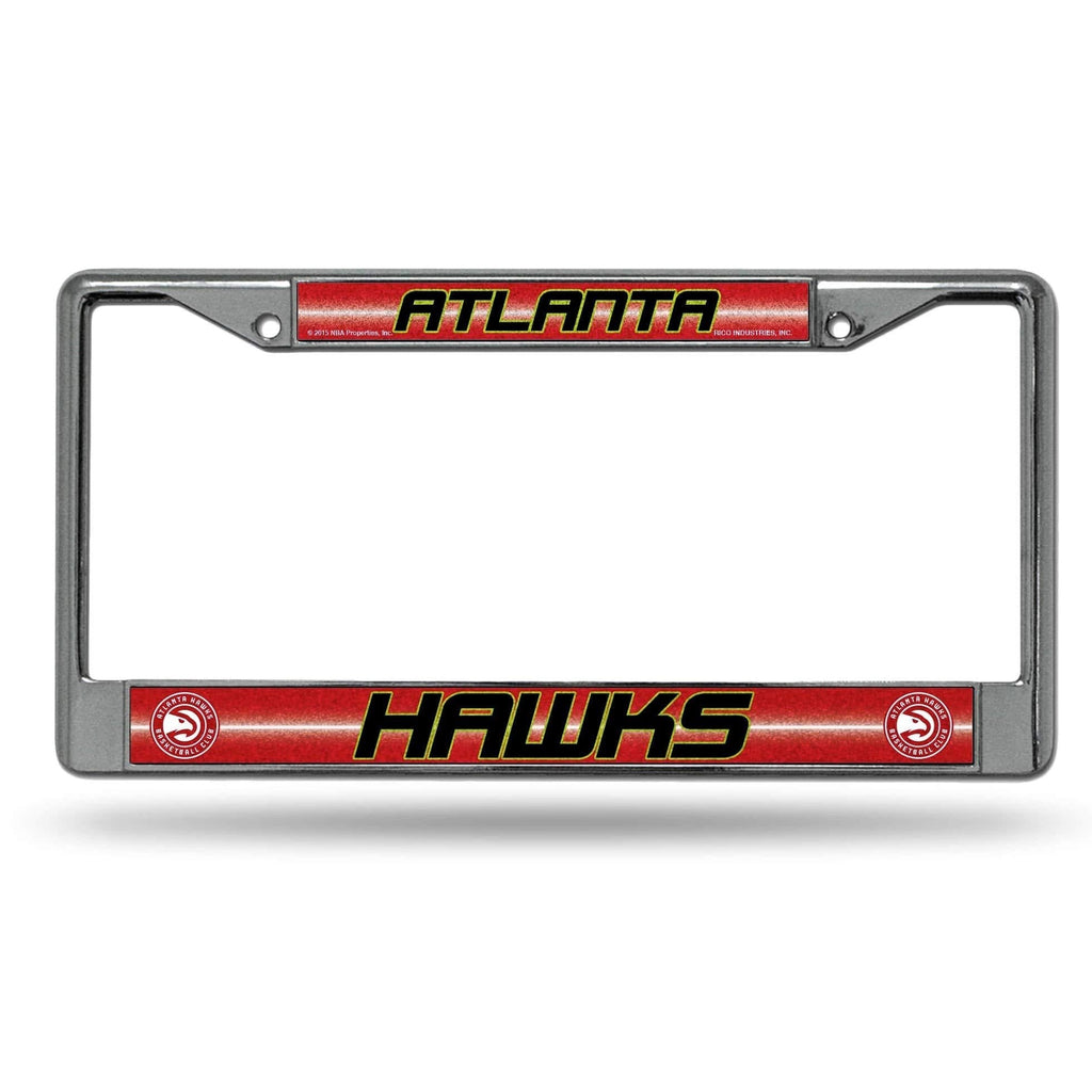 NBA Bling Chrome License Plate Frame with Glitter Accent Atlanta Hawks - NewNest Australia