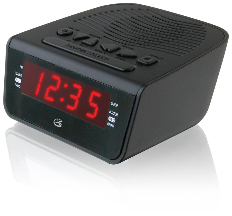 NewNest Australia - GPX C224B Dual Alarm Clock AM/FM Radio with Red LED Display (Black) 