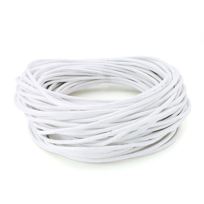 BEADNOVA Genuine Round Leather Cord White Leather Strips for Jewelry Making Bracelet Necklace Beading (11 Yards,1.5mm) 01.white 1.5mm - NewNest Australia