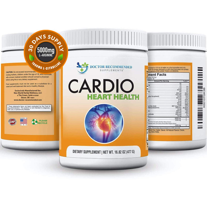 Cardio Heart Health Powder – L-Arginine Supplement 5000mg & L-Citrulline 1000mg,16.82 oz 1.05 Pound (Pack of 1) - NewNest Australia
