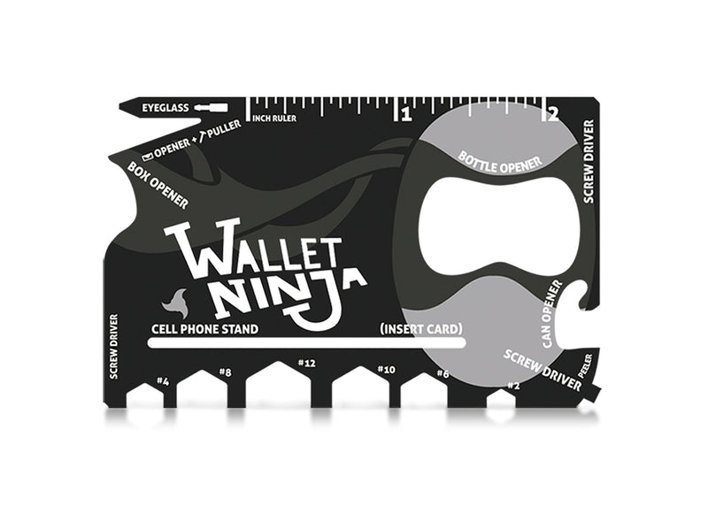 Wallet Ninja- 18 in 1 Credit Card Sized Multitool (#1 Best Selling in the World) (Black) - NewNest Australia