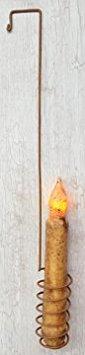 NewNest Australia - Rusty Spiral Wire Door Mount Taper Candle Holder Country Primitive Décor 