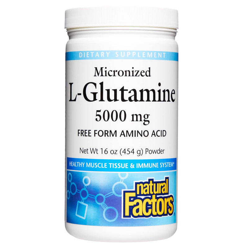 Natural Factors, Micronized L-Glutamine Drink Mix 5000 mg, Supports Muscles and Immune Function, 16 Oz 1 Pound (Pack of 1) - NewNest Australia
