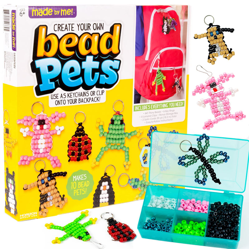 Made By Me Create Your Own Bead Pets by Horizon Group Usa, Includes Over 600 Pony Beads, 6 Key Rings, Storage Box & Much More Multi - NewNest Australia