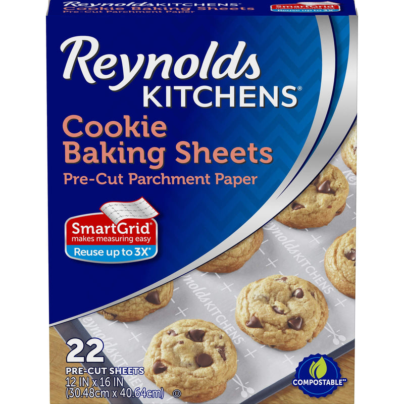 NewNest Australia - Reynolds Kitchens Cookie Baking Sheets Parchment Paper, Non-Stick 12x16 Inch (Pack of 22) 