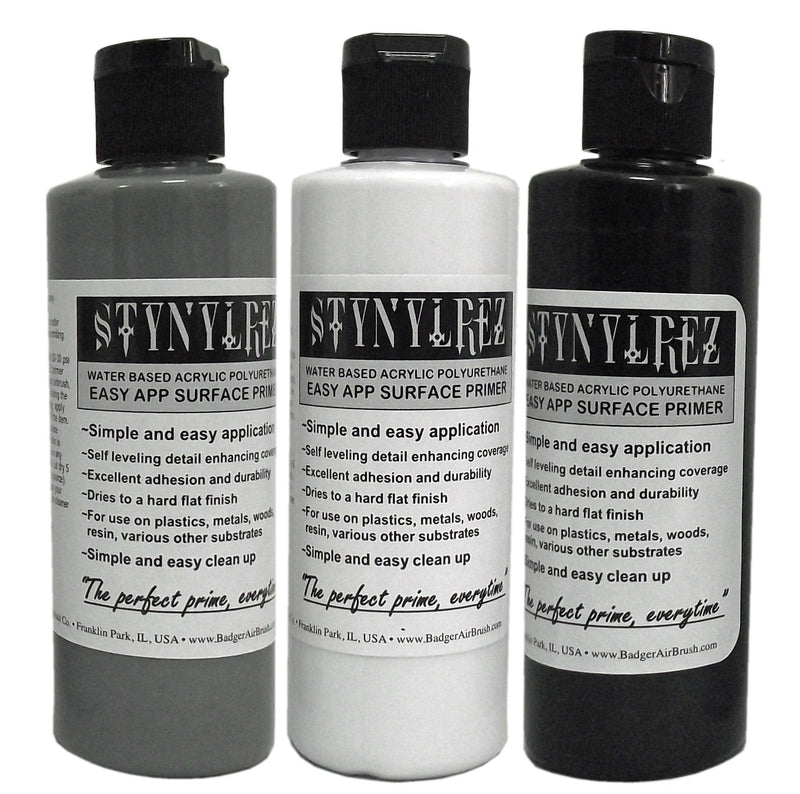 Badger Air-Brush Co. SNR-410 Stynylrez, 3 Piece Assortment, White, Gray, Black, 12 Ounce - NewNest Australia