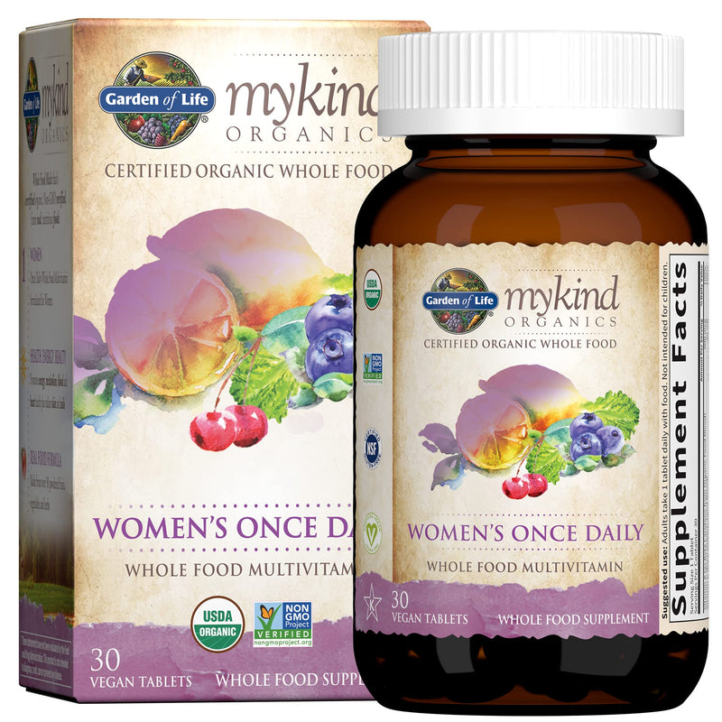 Garden of Life Multivitamin for Women - mykind Organics Women's Once Daily, Whole Food Multi with Iron, Biotin, Vegan Organic Vitamin, Energy Hair Skin & Nails, 30 Tablets 30 Count (Pack of 1) - NewNest Australia