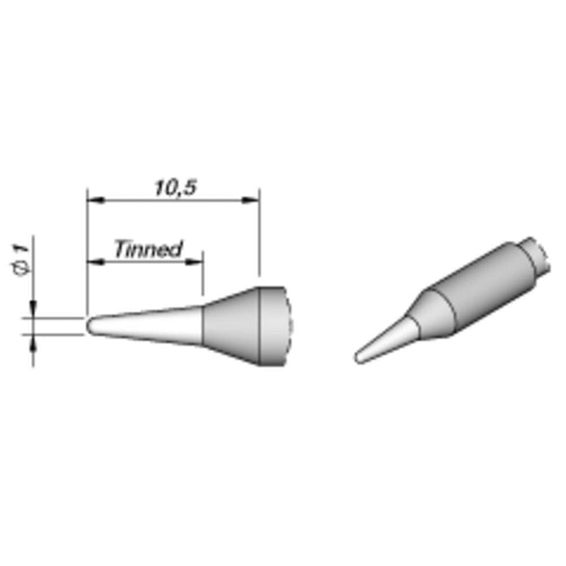 JBC Tools C245041 Soldering Cartridge/Tip Conical 01mm S2 - NewNest Australia