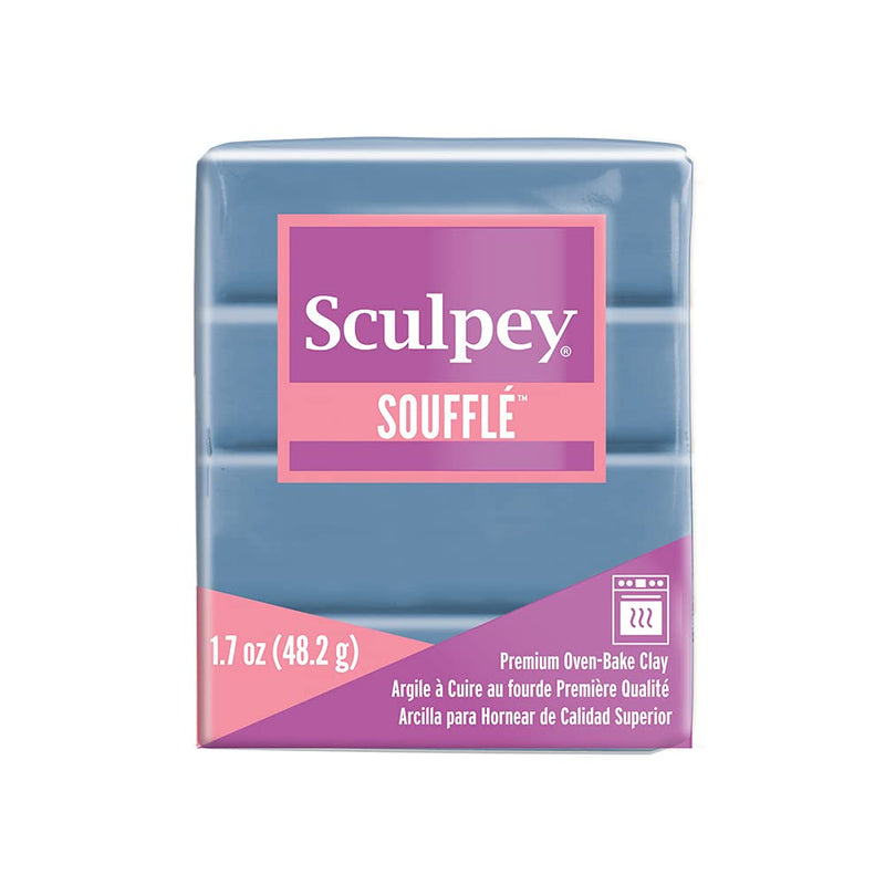 Sculpey Soufflé Polymer Oven-Bake Clay, Bluestone, Non Toxic, 1.7 oz. bar, Great for jewelry making, holiday, DIY, mixed media and more! Premium light-weight oven bake clay. - NewNest Australia