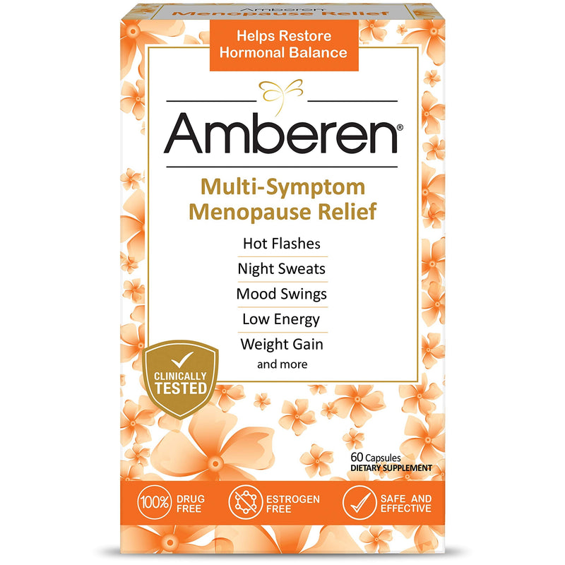 Amberen: Safe Multi-Symptom Menopause Relief. Clinically Shown to Relieve 12 Menopause Symptoms: Hot Flashes, Night Sweats, Mood Swings, Low Energy and More. 1 Month Supply 30 Day Supply - NewNest Australia