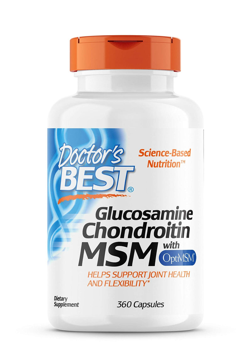 Doctor's Best Glucosamine Chondroitin Msm with optimsm Supports Healthy Joint Structure Function & Comfort Non-GMO Gluten Soy-Free, 360 Count, 13.75 Oz - NewNest Australia