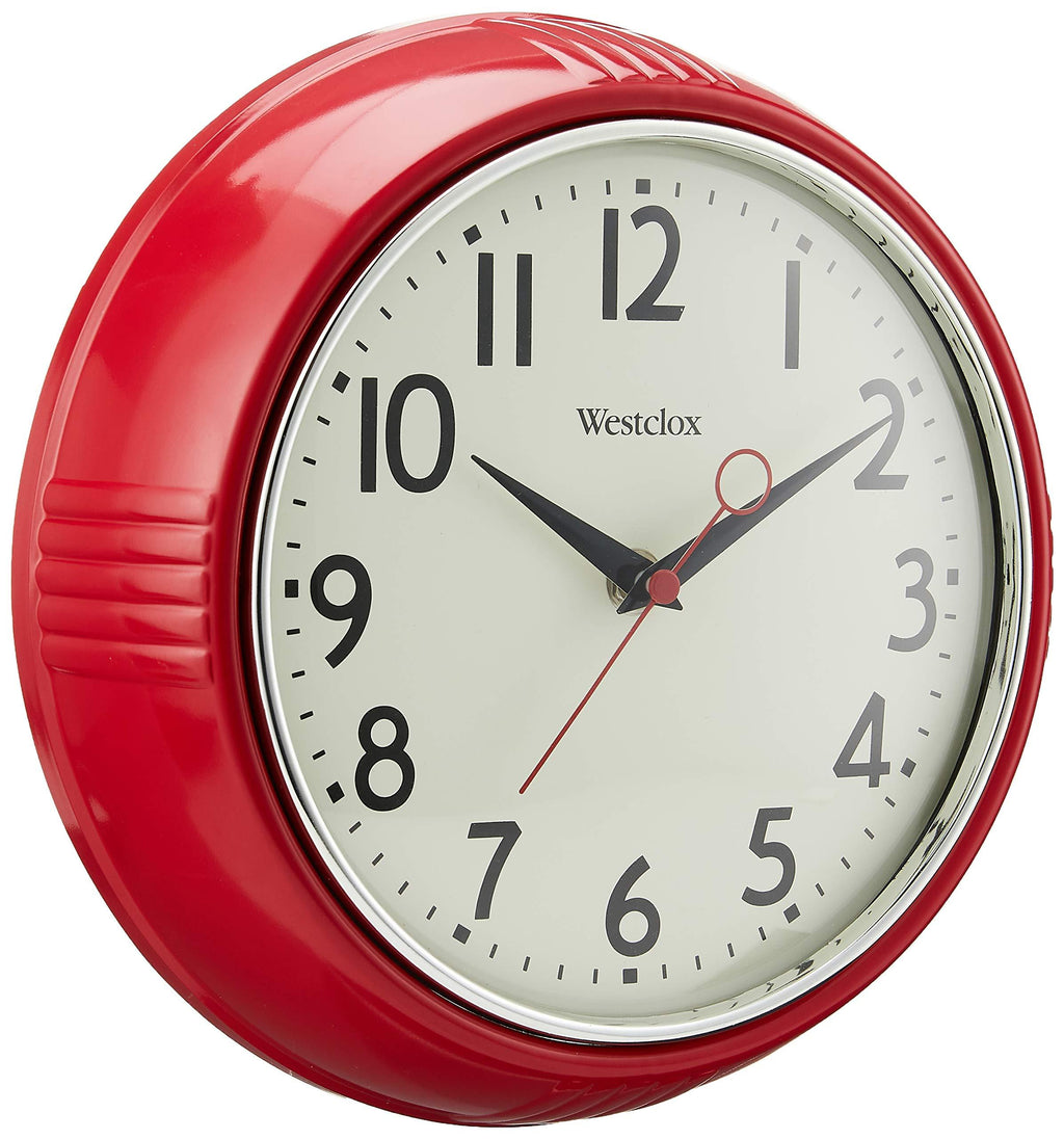 NewNest Australia - Westclox Retro 1950 Kitchen Wall Clock, 9.5-Inch, Red 