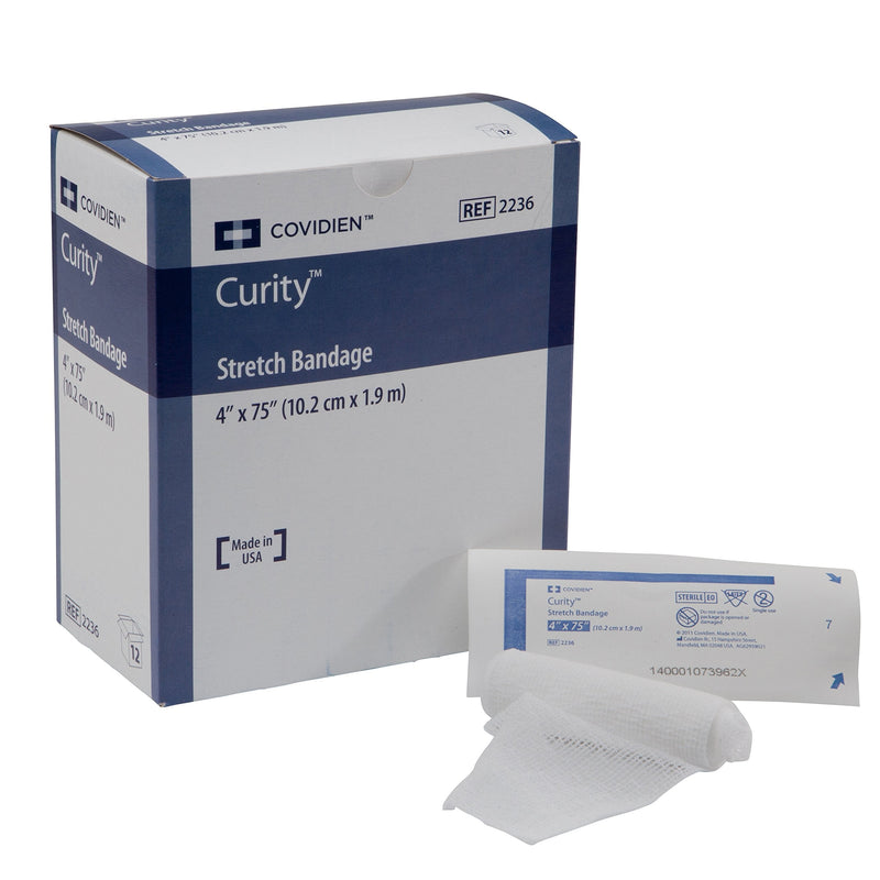 Covidien 2236 Curity Stretch Bandage, Sterile in Soft Pouch, 4" x 4.1 yd, 75" Relaxed (Pack of 12) - NewNest Australia