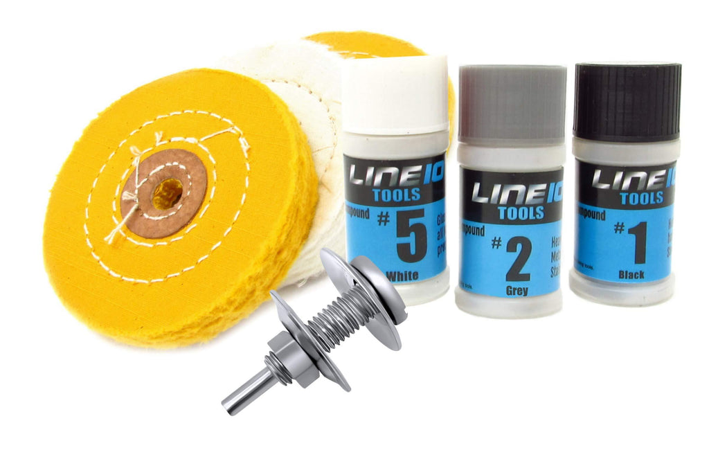 LINE10 Tools Metal Buffing Wheel Kit for Drill, with 3 Step Polishing Compound - NewNest Australia