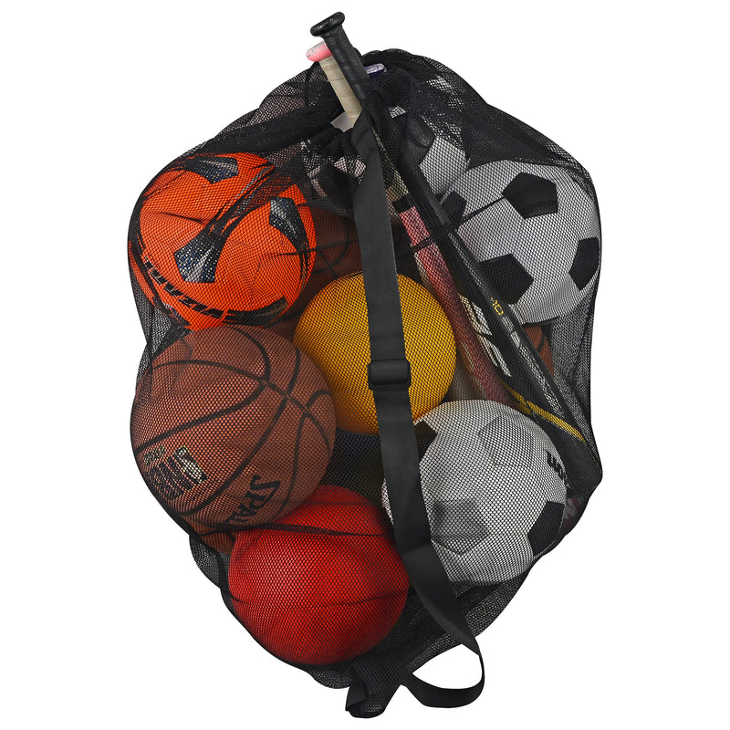 Soccer Ball Bag - Sports Equipment Bag, Mesh Laundry Bag, Beach Bag or Snorkel Gear Bag with Shoulder Strap - Extra Large 30 Inches X 40 Inches Commercial Grade Mesh - Perfect for Equipment Storage, Soccer Balls, Scuba Gear, Beach Toys, Basketball Bag ... - NewNest Australia
