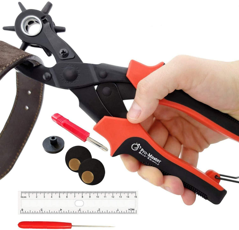 Leather Hole Punch Set for Belts, Watch Bands, Straps, Dog Collars, Saddles, Shoes, Fabric, DIY Home or Craft Projects. Super Heavy Duty Rotary Puncher, Multi Hole Sizes Maker Tool - NewNest Australia