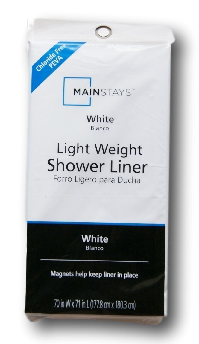 Mainstay Light Weight PEVA Shower Curtain Liner - 70 x 71 - White - NewNest Australia