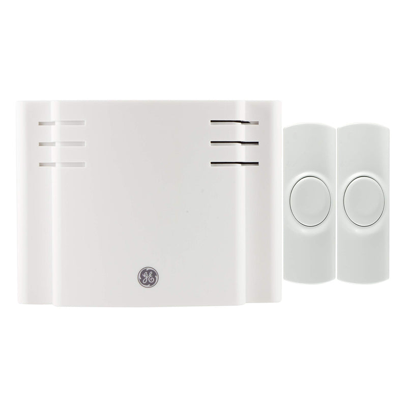 GE Wireless Doorbell Kit, Battery-Operated Receiver, 2 Push Buttons, 8 Melodies, 4 Volume Levels, 150 Ft Range, Mountable, White, 19297 White 2 Push Button - NewNest Australia