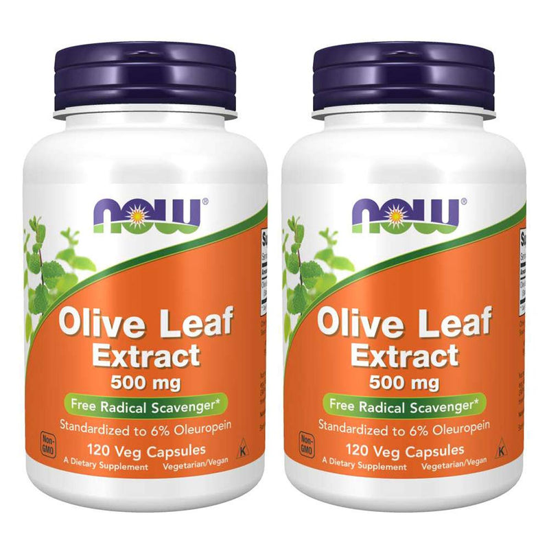 Now Foods Olive Leaf Extract 500mg Standardized to 6% Oleuropein, 120 Vcaps (2 Pack) 120 Count (Pack of 2) - NewNest Australia