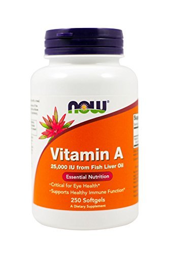 Now Foods Vitamin A, 25000 IU from Fish liver oil, 250 Softgels (Pack of 2) 250 Count (Pack of 2) - NewNest Australia