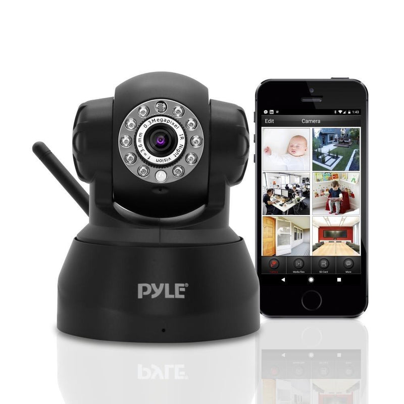 Indoor Wireless Security IP Camera - Home WiFi Remote Video Monitor w/Motion Detection and Night Vision - PTZ Pan Tilt Network Surveillance, Voice Mic Audio for Mobile, Windows & Mac - Pyle PIPCAM5 - NewNest Australia