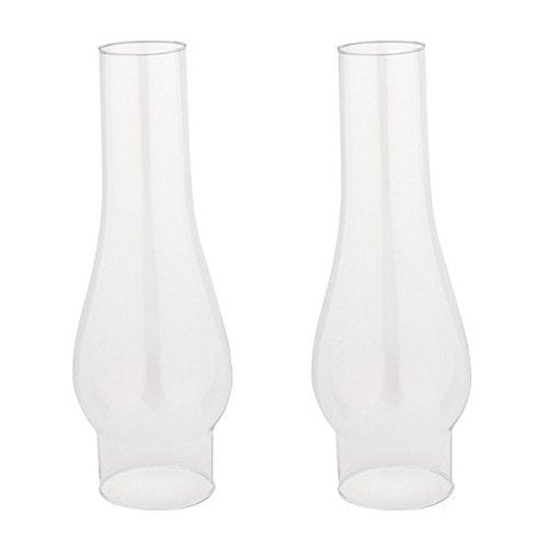 Ciata 10 Inch Handblown Clear Glass Chimney Lamp Shade with 2-5/8 inch Fitter and 3-5/8 inch Bulge - 2 Pack Clear - 2 Pack - NewNest Australia